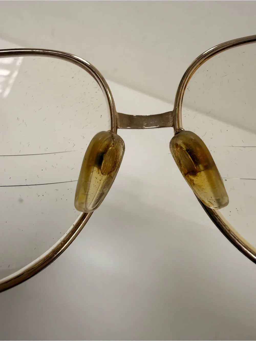 Vintage 70’s Large Christian Dior Gold Frame Glasses with Red Temples